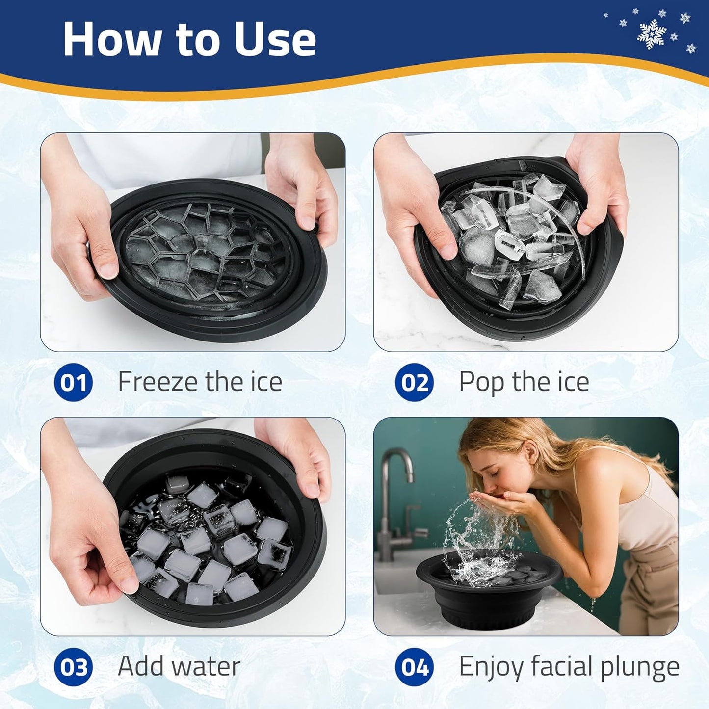 Glacier Glow Bowl - Foldable Facial Ice Bath
