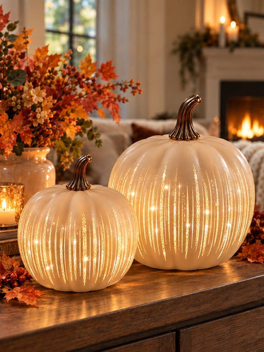 Starlight Glass Pumpkin with Timer