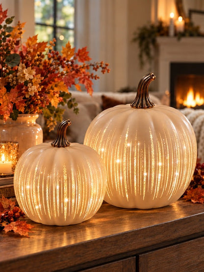 Starlight Glass Pumpkin with Timer
