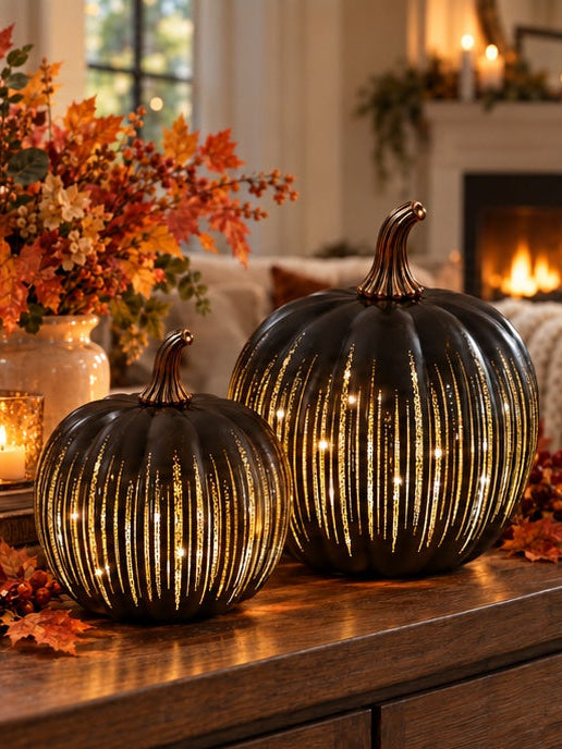 Starlight Glass Pumpkin with Timer