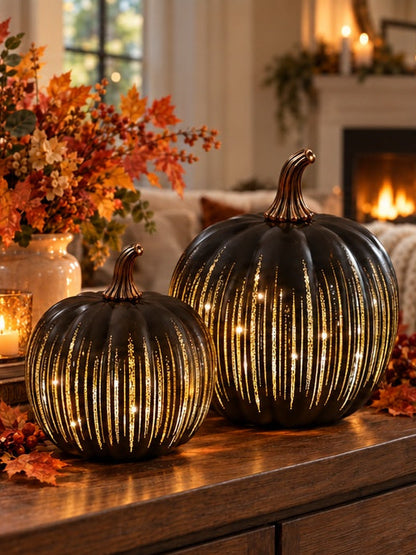 Starlight Glass Pumpkin with Timer