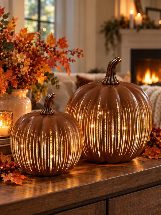 Starlight Glass Pumpkin with Timer