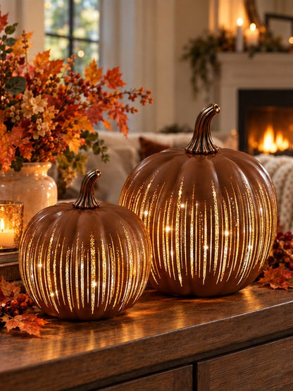 Starlight Glass Pumpkin with Timer