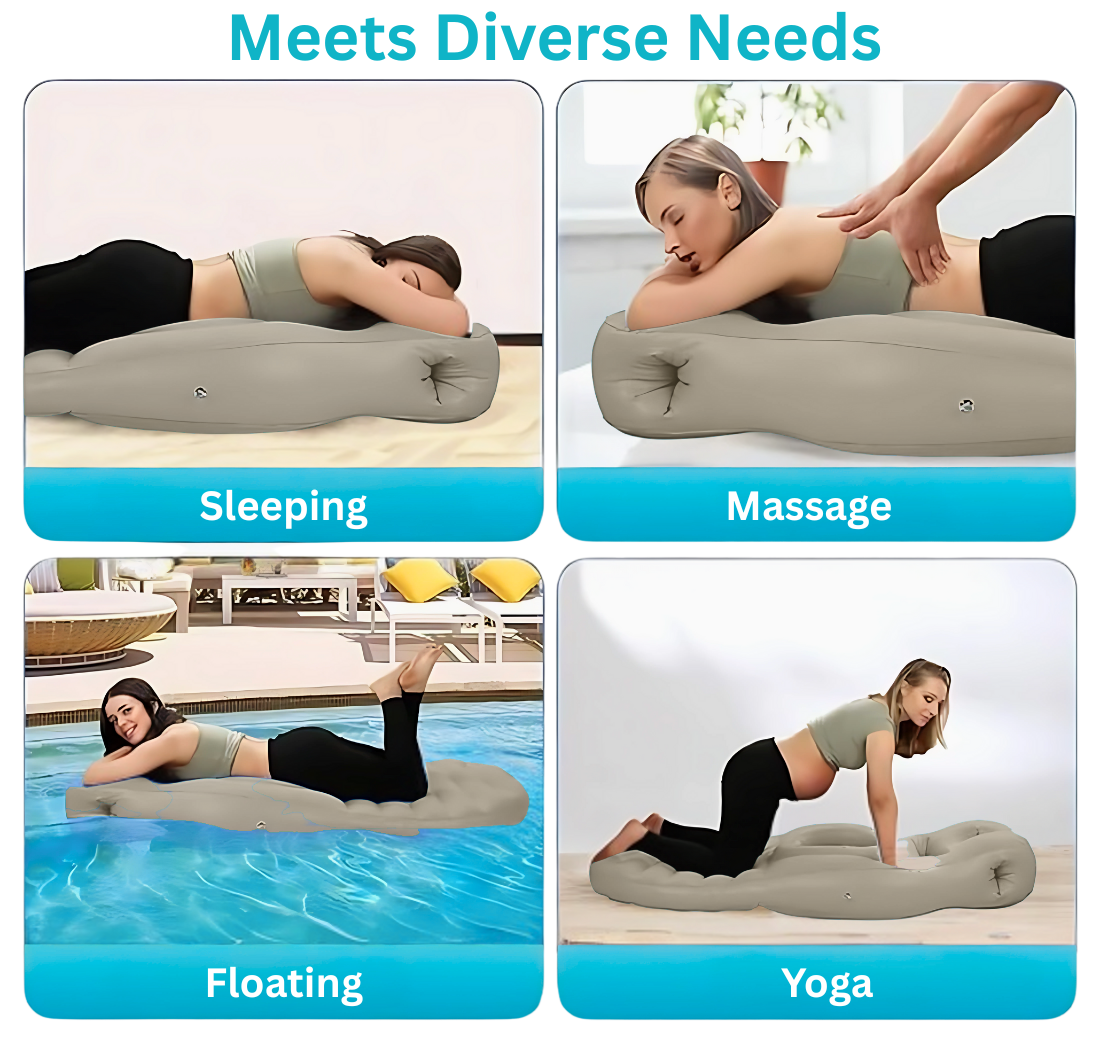 SnuggleBump Inflatable Belly Support Pillow for Pregnancy Sleep & Relief