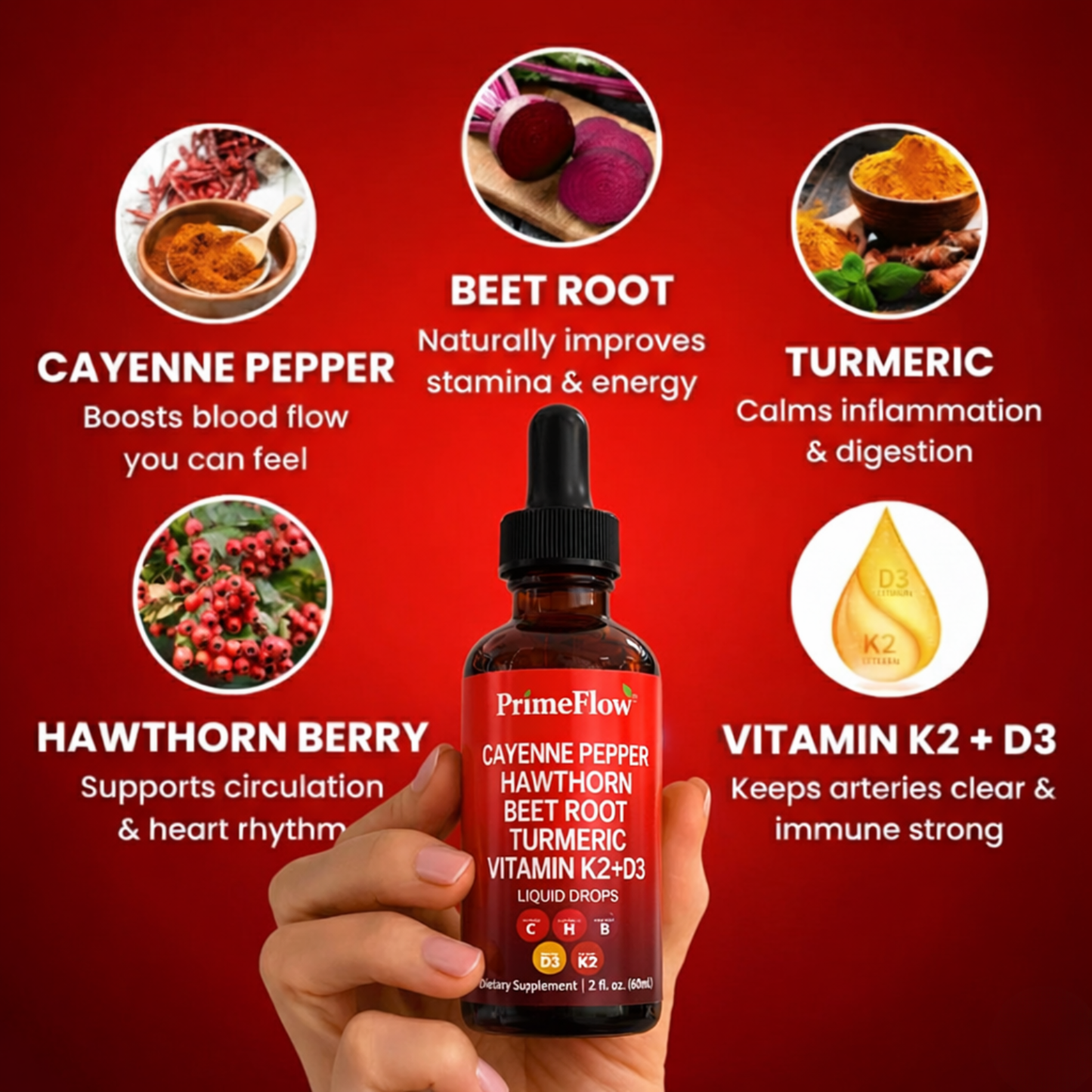 PrimeFlow™  Cayenne Vitality Boost Liquid Drops