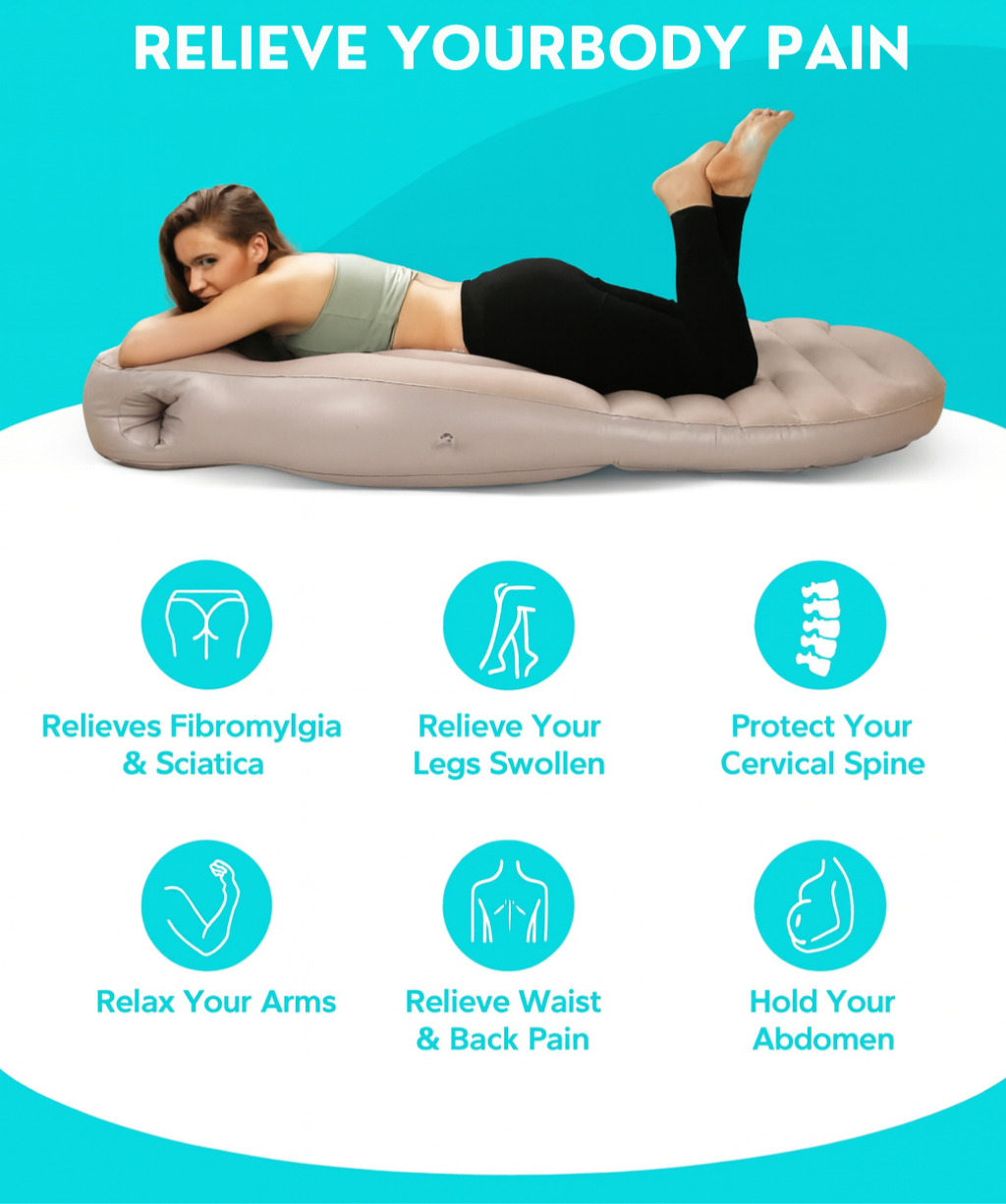 SnuggleBump Inflatable Belly Support Pillow for Pregnancy Sleep & Relief