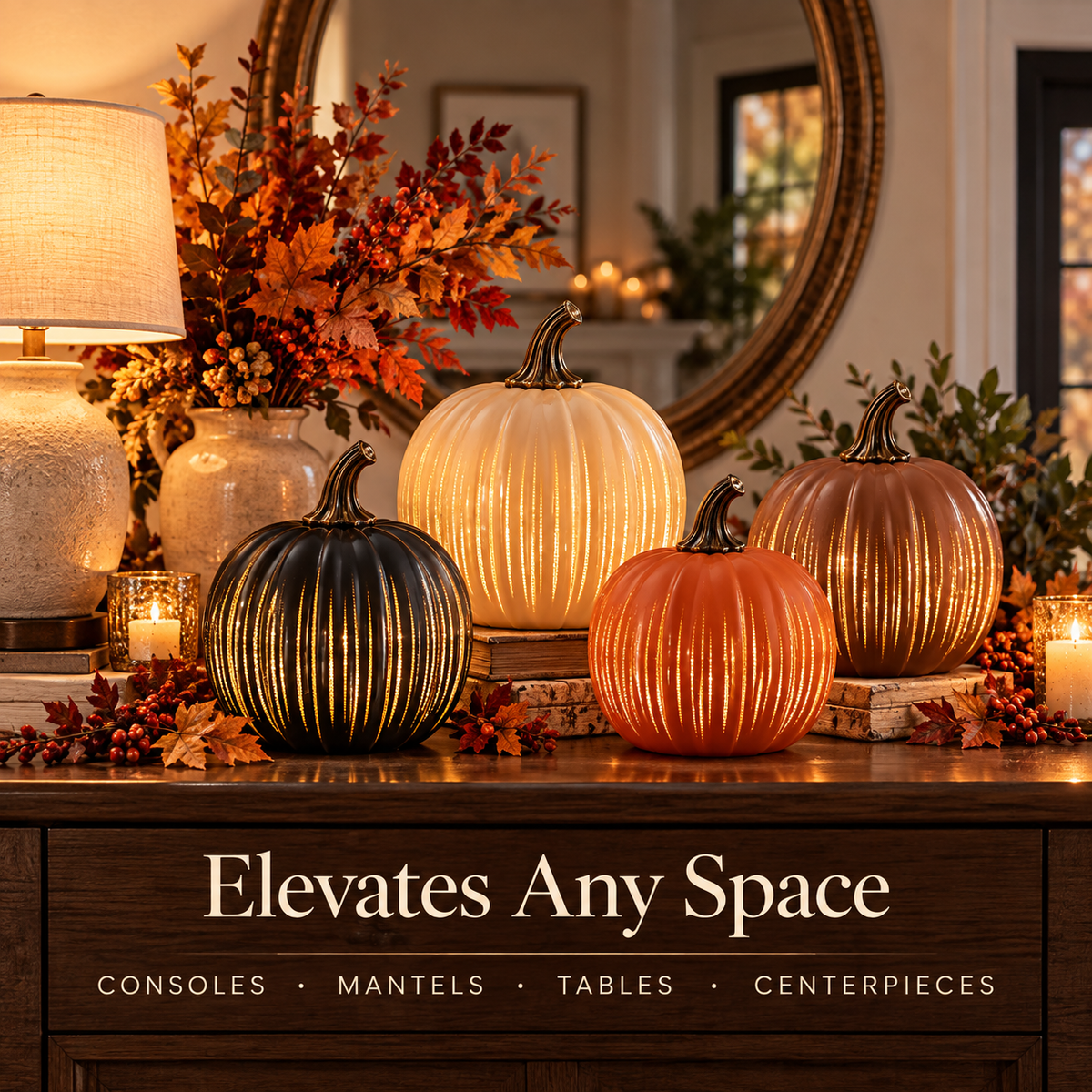 Starlight Glass Pumpkin with Timer